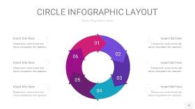 玫瑰紫色圆形PPT信息图15