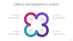 玫瑰紫色圆形PPT信息图11