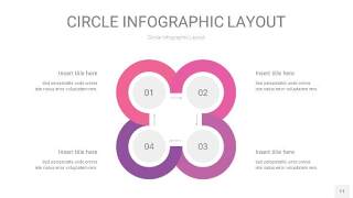 粉紫色圆形PPT信息图11