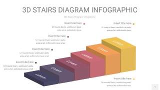 紫黄色3D阶梯PPT图表1