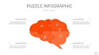 橘红色拼图PPT图表27