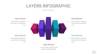 紫蓝色3D分层PPT信息图24