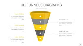 黄灰色3D漏斗PPT信息图表5