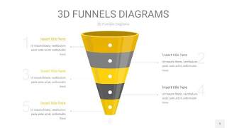 黄灰色3D漏斗PPT信息图表5