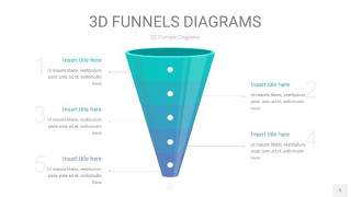 天蓝绿3D漏斗PPT信息图表5