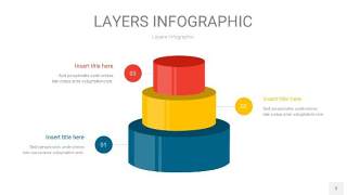 四色3D分层PPT信息图3