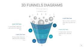 深青色3D漏斗PPT信息图表8