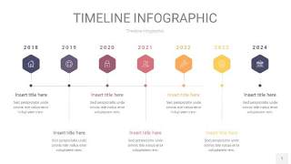渐变紫黄色时间轴PPT信息图1