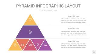 渐变紫黄色3D金字塔PPT信息图表15