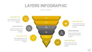 灰黄色3D分层PPT信息图48