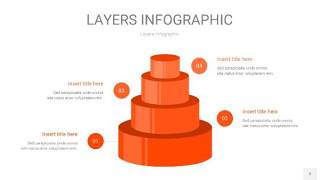 橘红色3D分层PPT信息图2