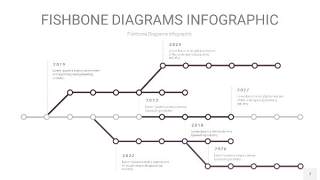 深紫色鱼骨PPT信息图表7