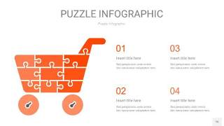 橘红色拼图PPT图表16
