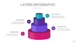 紫蓝色3D分层PPT信息图2