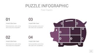 深紫色拼图PPT图表8