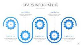 天蓝色齿轮PPT信息图16