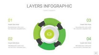 嫩绿色3D分层PPT信息图41