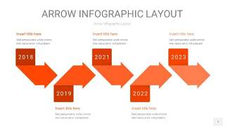 橘红色箭头PPT信息图表7