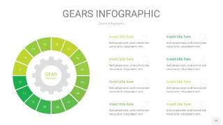 嫩绿色齿轮PPT信息图13