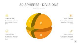 黄色3D球体切割PPT信息图8