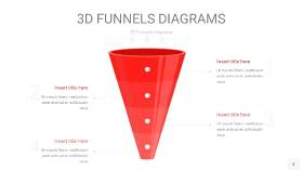 红色3D漏斗PPT信息图表4