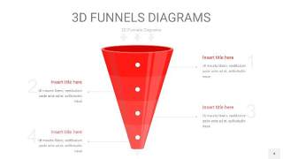 红色3D漏斗PPT信息图表4