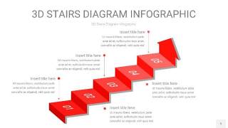 红色3D阶梯PPT图表5