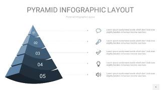 深蓝色3D金字塔PPT信息图表6