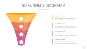 橙色系3D漏斗PPT信息图表2