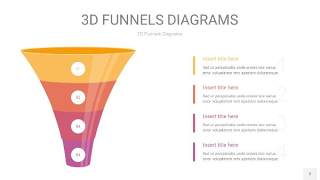 橙色系3D漏斗PPT信息图表2