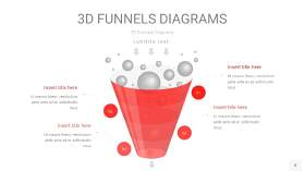 红色3D漏斗PPT信息图表8