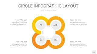 黄色圆形PPT信息图11