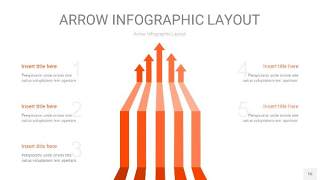 橘红色箭头PPT信息图表16