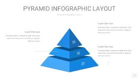 浅蓝色3D金字塔PPT信息图表2