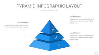 浅蓝色3D金字塔PPT信息图表2