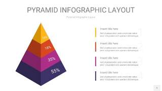 彩色3D金字塔PPT信息图表5