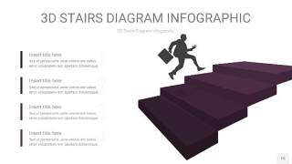 渐变深紫色3D阶梯PPT图表15