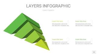 嫩绿色3D分层PPT信息图38