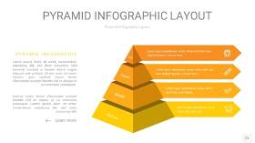 渐变黄色3D金字塔PPT信息图表22
