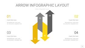 灰黄色箭头PPT信息图表5