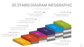 彩色3D阶梯PPT图表2