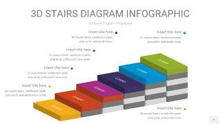 彩色3D阶梯PPT图表2