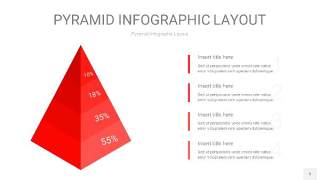红色3D金字塔PPT信息图表5