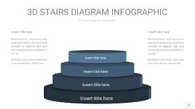 莫兰迪蓝色3D阶梯PPT图表13