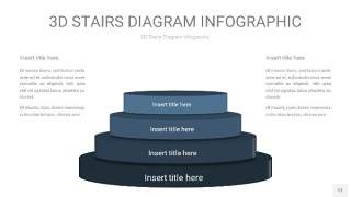 莫兰迪蓝色3D阶梯PPT图表13