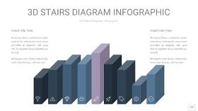 莫兰迪蓝色3D阶梯PPT图表17