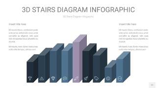 莫兰迪蓝色3D阶梯PPT图表17