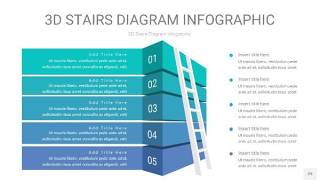 青色渐变3D阶梯PPT图表29