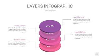 粉紫色3D分层PPT信息图19