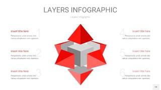 红色3D分层PPT信息图54